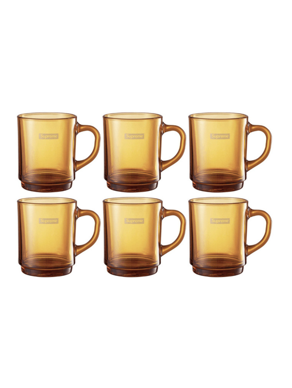 Supreme Duralex Glass Mugs Amber (Set of 6)